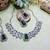Green rhodium premium designer american diamond and stone work necklace set
