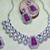 Purple rhodium premium designer american diamond and stone work necklace set