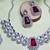 Maroon rhodium premium designer american diamond and stone work necklace set