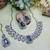 Blue rhodium premium designer american diamond and stone work necklace set