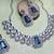 Blue rhodium premium designer american diamond and stone work necklace set