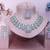 Pink rhodium premium designer american diamond and stone work necklace set