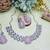 Pink rhodium premium designer american diamond and stone work necklace set