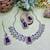 Purple rhodium premium designer american diamond and stone work necklace set