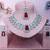 Pink rhodium premium designer american diamond and stone work necklace set
