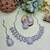 White rhodium premium designer american diamond and stone work necklace set