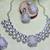 White rhodium premium designer american diamond and stone work necklace set