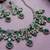 Green yellow gold premium designer american diamond and stone work necklace set