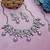 Purple yellow gold premium designer american diamond and stone work necklace set