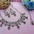 Maroon yellow gold premium designer american diamond and stone work necklace set