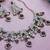 Maroon yellow gold premium designer american diamond and stone work necklace set