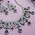 Blue yellow gold premium designer american diamond and stone work necklace set