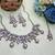 Pink yellow gold premium designer american diamond and stone work necklace set