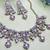 Pink yellow gold premium designer american diamond and stone work necklace set