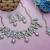 Green yellow gold premium designer american diamond and stone work necklace set