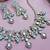 Green yellow gold premium designer american diamond and stone work necklace set
