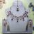 Purple yellow gold premium designer american diamond and stone work necklace set