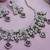 Purple yellow gold premium designer american diamond and stone work necklace set