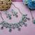 Blue yellow gold premium designer american diamond and stone work necklace set