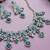 Blue yellow gold premium designer american diamond and stone work necklace set