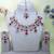 Pink yellow gold premium designer american diamond and stone work necklace set