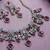 Pink yellow gold premium designer american diamond and stone work necklace set