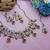 Red yellow gold premium designer american diamond and stone work necklace set