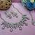 White yellow gold premium designer american diamond and stone work necklace set