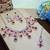Maroon rose gold premium designer american diamond and stone work necklace set