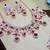 Maroon rose gold premium designer american diamond and stone work necklace set