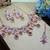 Purple rose gold premium designer american diamond and stone work necklace set