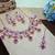 Pink rose gold premium designer american diamond and stone work necklace set