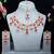 Red rose gold premium designer american diamond and stone work necklace set
