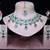 Green rhodium premium designer american diamond and stone work necklace set