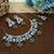 Green rhodium premium designer american diamond and stone work necklace set