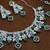 Green rhodium premium designer american diamond and stone work necklace set