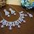 Purple rhodium premium designer american diamond and stone work necklace set