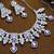 Purple rhodium premium designer american diamond and stone work necklace set