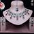 Maroon rhodium premium designer american diamond and stone work necklace set