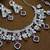 Maroon rhodium premium designer american diamond and stone work necklace set