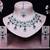Blue rhodium premium designer american diamond and stone work necklace set