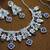 Blue rhodium premium designer american diamond and stone work necklace set