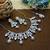 Pink rhodium premium designer american diamond and stone work necklace set
