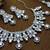 Pink rhodium premium designer american diamond and stone work necklace set