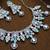 Green rhodium premium designer american diamond and stone work necklace set