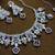 Purple rhodium premium designer american diamond and stone work necklace set
