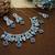 Blue rhodium premium designer american diamond and stone work necklace set