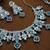 Blue rhodium premium designer american diamond and stone work necklace set