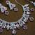 Pink rhodium premium designer american diamond and stone work necklace set
