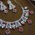 Red rhodium premium designer american diamond and stone work necklace set